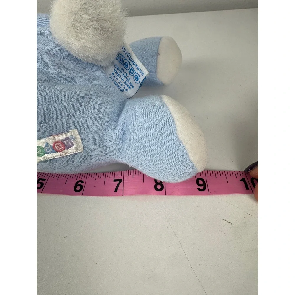 Vintage‎ Eden Blue White Plush Bunny Rabbit Floppy Ear Stuffed Animal Toy AF-843
